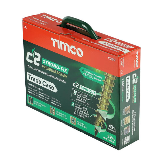 TIMCO C2 Strong-Fix Double Countersunk Multi-Purpose Premium Screw Trade Case (1,798pcs)