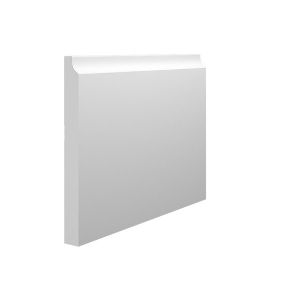 Skirting World Edge 1 MDF Skirting Board, a white rectangular skirting board with a sleek edge design for finishing wall and flooring transitions.