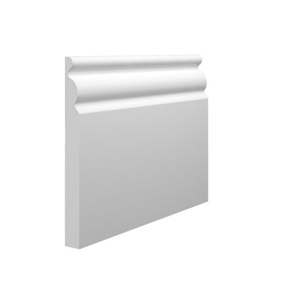 Skirting World Regency MDF Skirting Board, white decorative MDF skirting with elegant profile design.