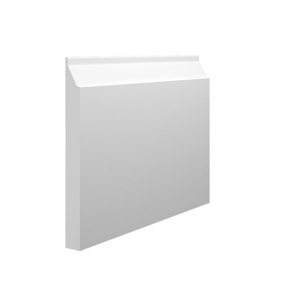 Skirting World Small Gradient MDF Skirting Board, white decorative wall base trim for interior finishing.