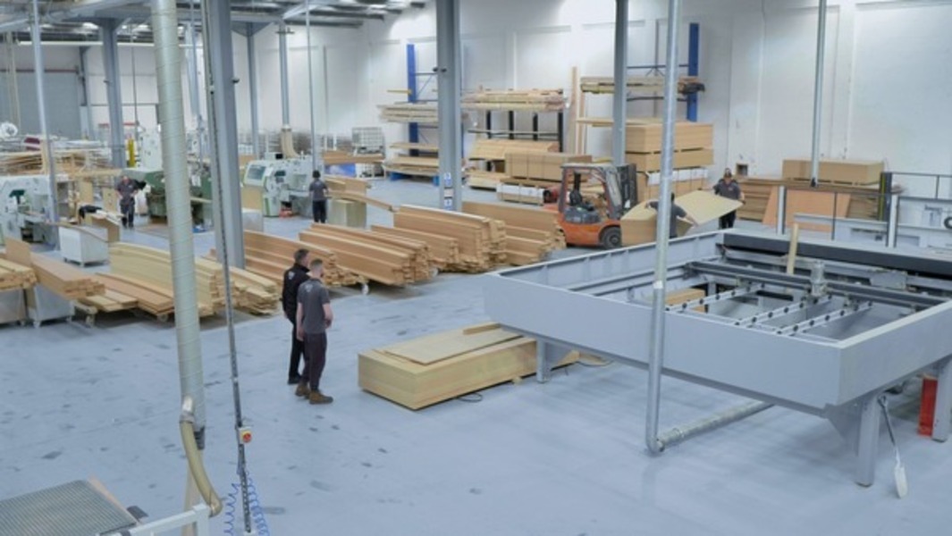 Cut-away shot of MDF factory at Skirting World