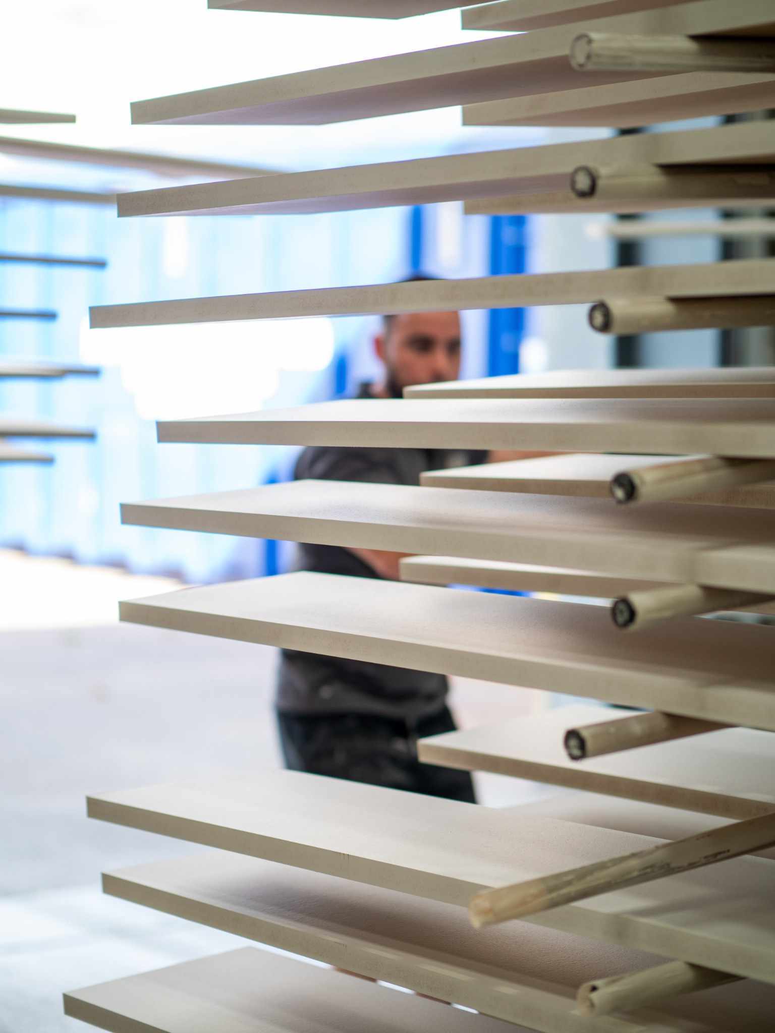 Finished primed skirting boards ready for dispatch