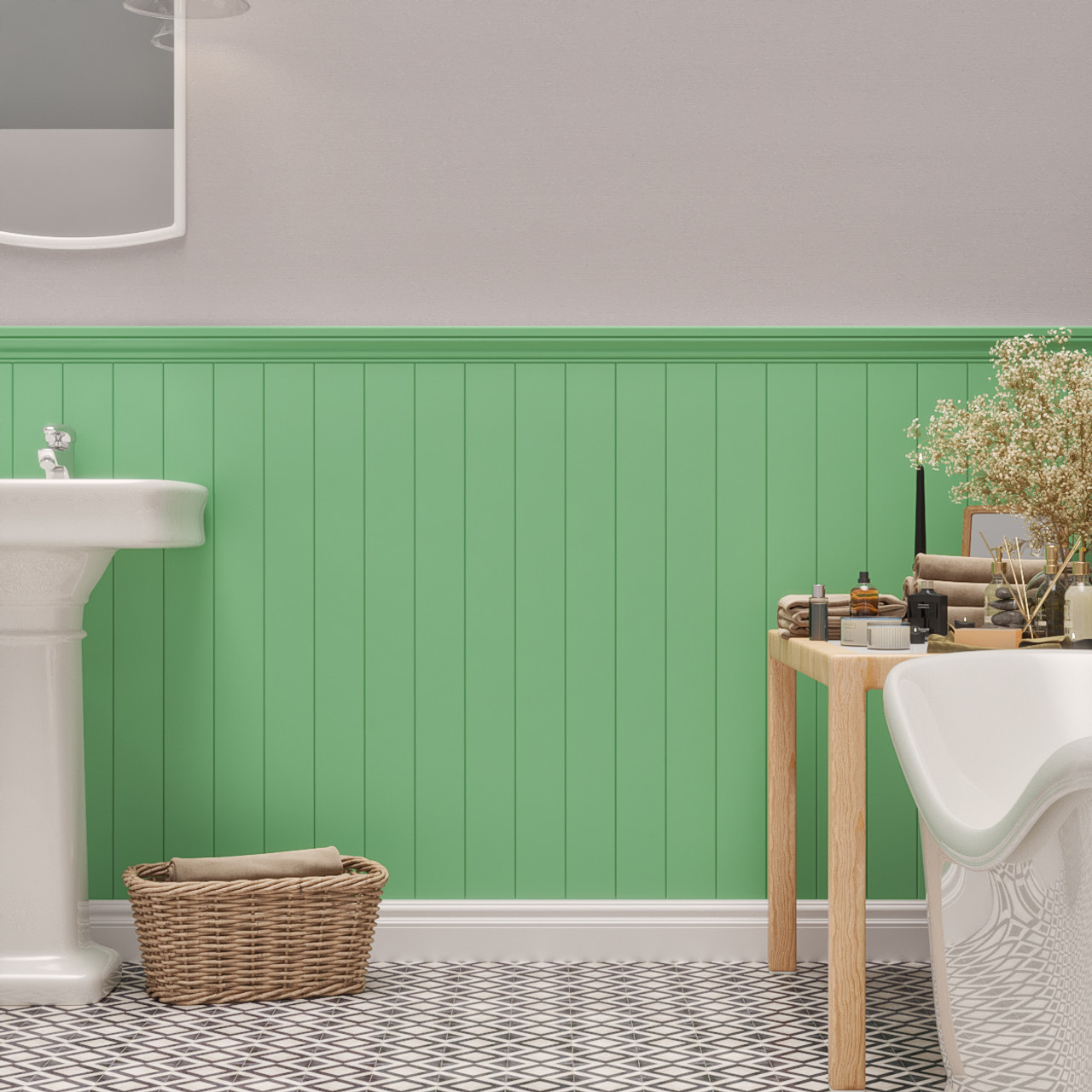 Bristol Tongue & Groove MDF Half Wall Panelling Kit-image-5418213463031084698124287