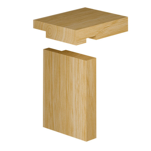 Rebated internal pine door frame set with the machined rebate visible on the lining edge