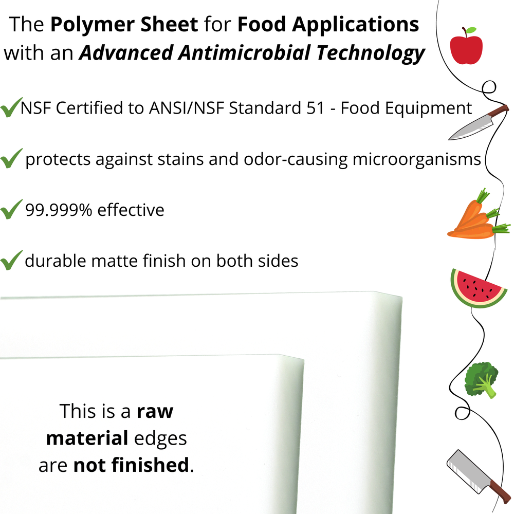 White Professional HDPE Cutting Board