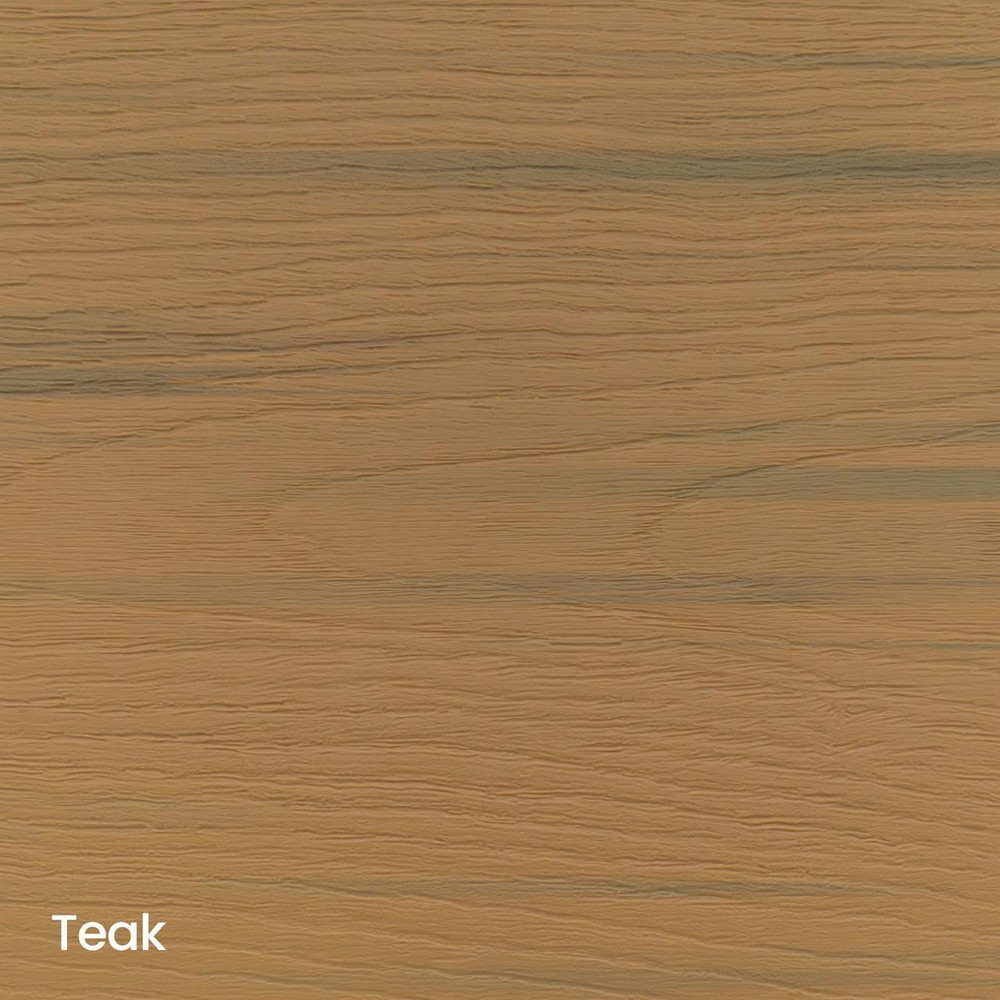 This is a 12" x 12" sample of TimberLine Woodgrain HDPE plastic in the variegated color, Teak. Its detailed woodgrain texture and color that makes it ideal for aesthetic applications. Colors may different slightly due to monitor variations.