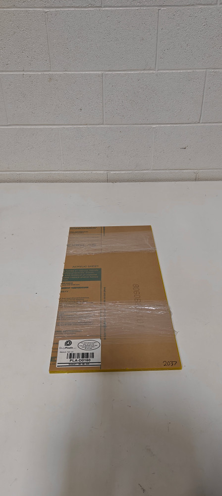 Acrylic - 2037 Yellow Extruded Acrylic 2 pieces (3/16" x12"x24")