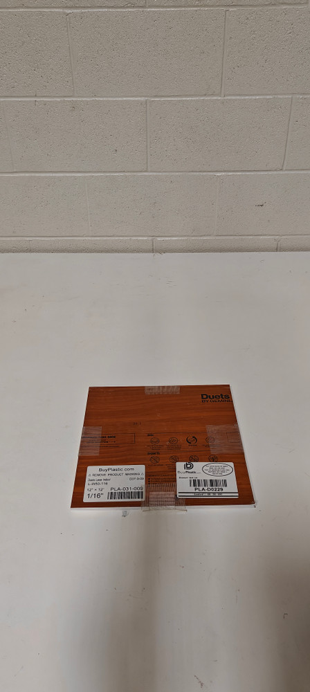 Duets - 6 pieces L-W50-116 (Cherry on White) Duets Laser Indoor (1/16"x12"x12")