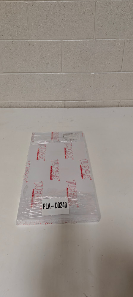 Polycarbonate - 8 pieces White Tuffak  (1/8"x12"x24")