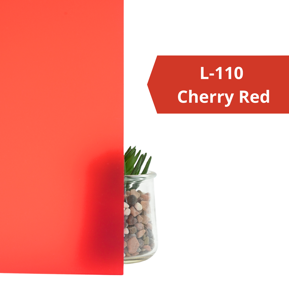 L-110 Cherry Red, PlastiBlur, 1/8" x 12" x 24"