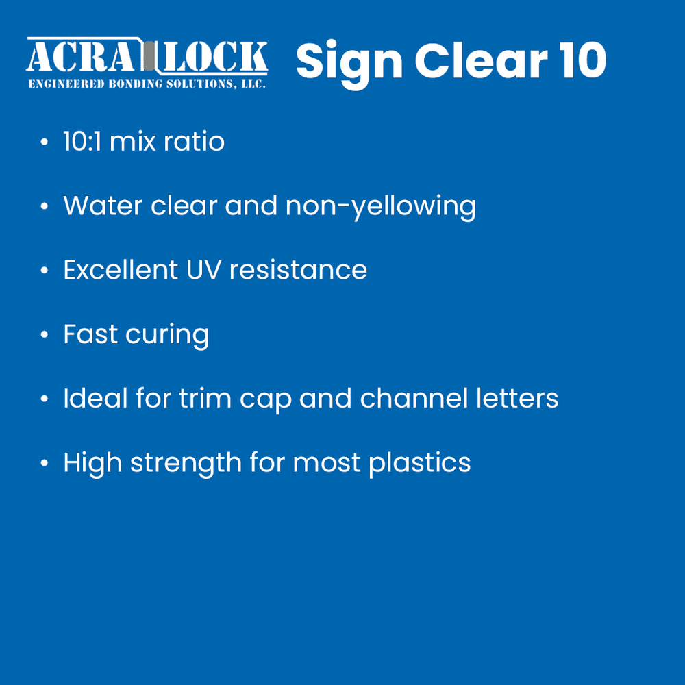 AcraLock Sign Clear 10 Adhesive
