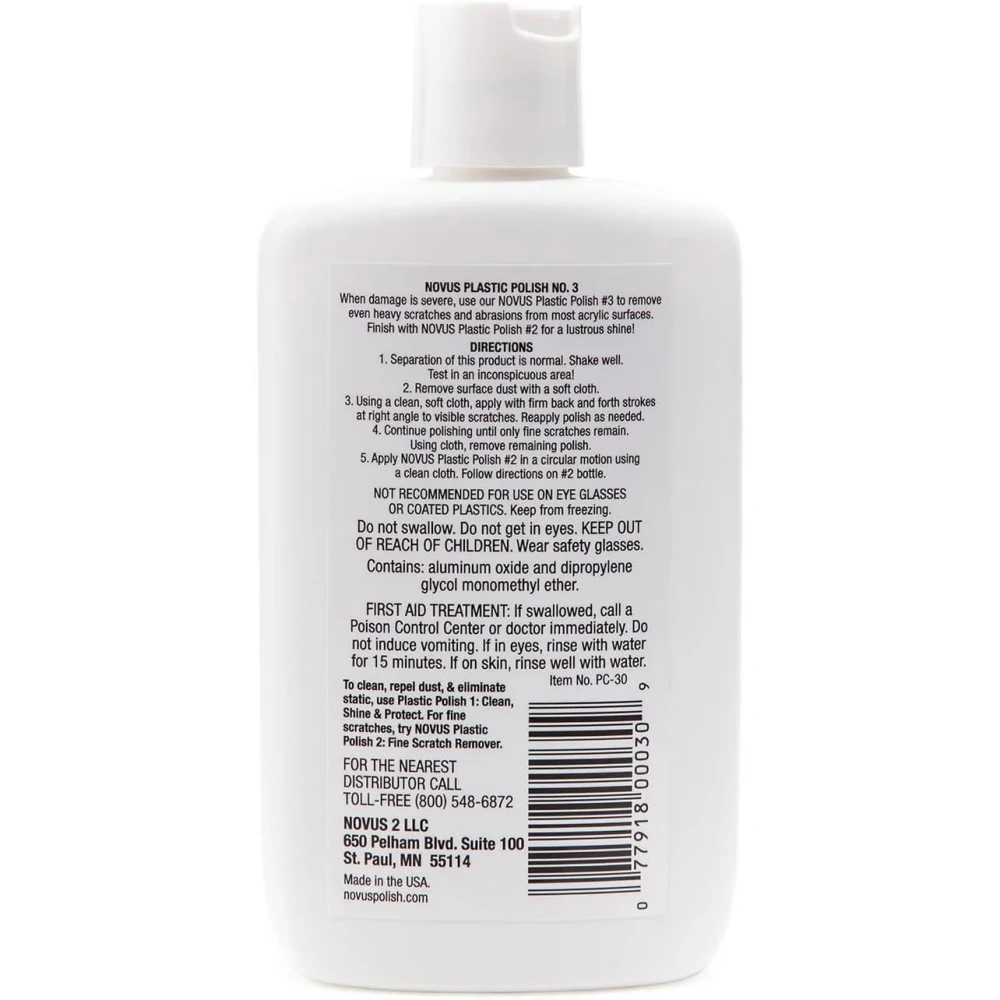 NOVUS Plastic Polish #3 - Heavy Scratch Removal - 8 oz.