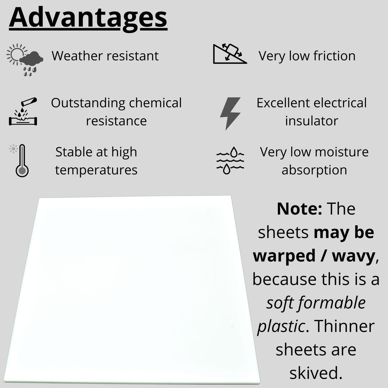 Polytetrefluoroethylene (Ptfe) Virgin Plastic Sheet | BuyPlastic