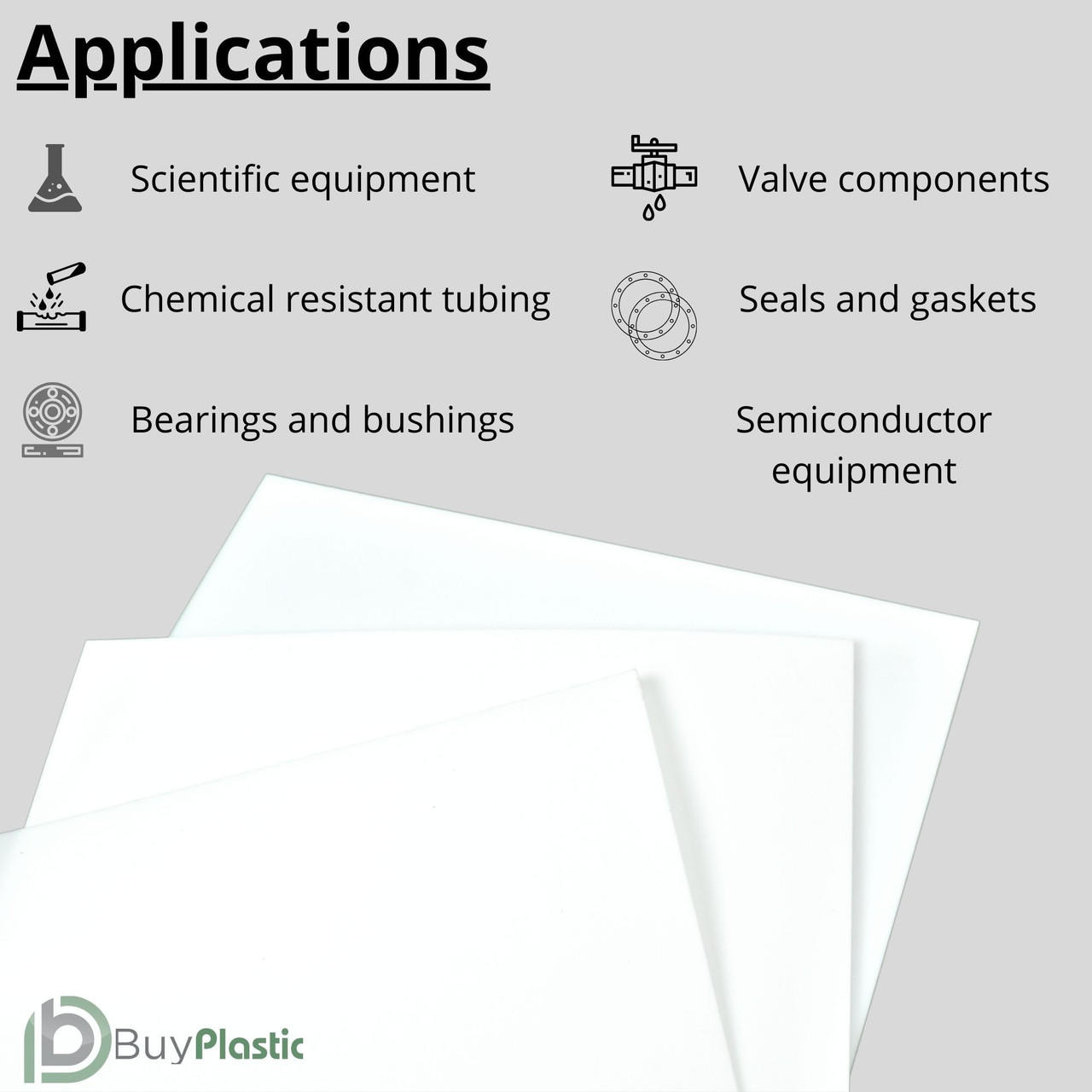 Polytetrefluoroethylene (Ptfe) Virgin Plastic Sheet | BuyPlastic