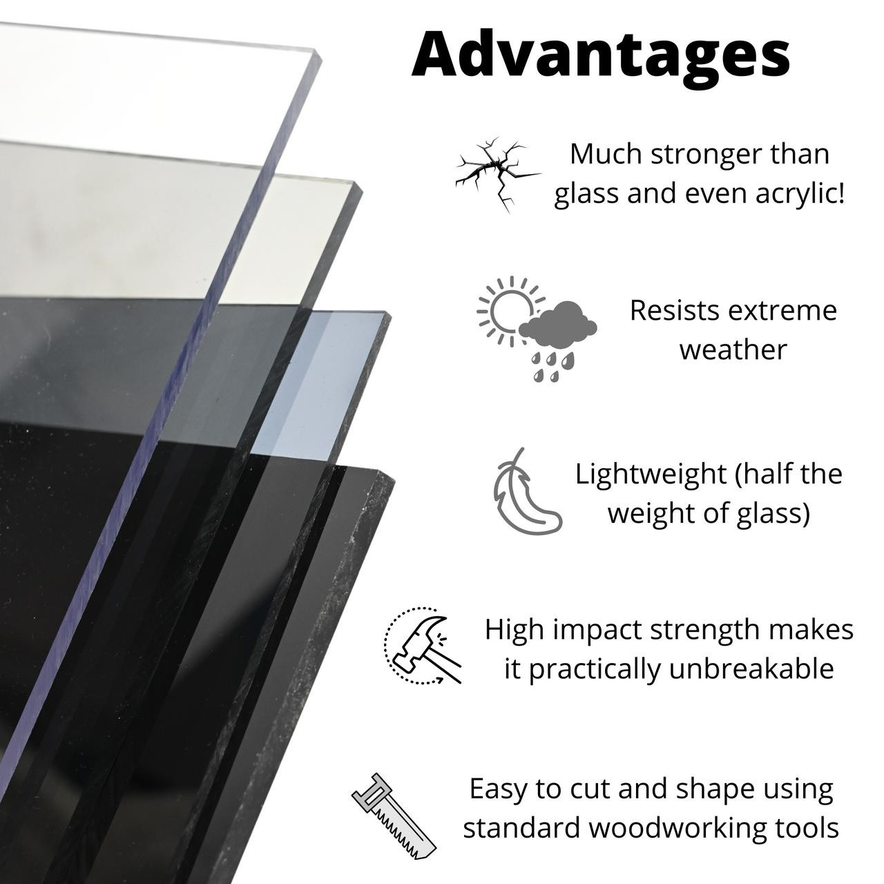 Transparent Dark Smoked Grey Lexan Sheet 1/4 Thick - VipPlastics