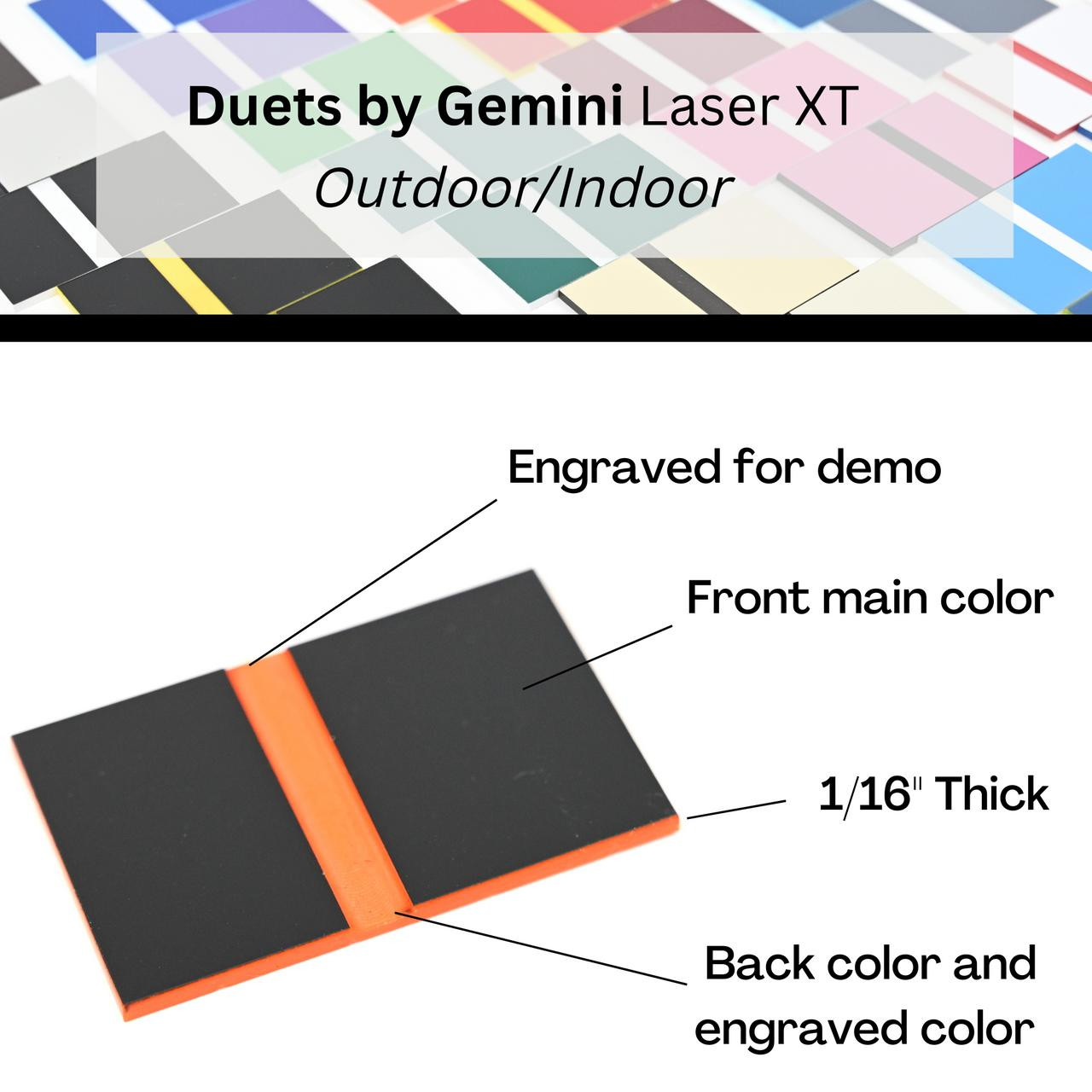 Package of 10 Laser Engraving Stock Sheets. White/Black 12x24, Duets by  Gemini