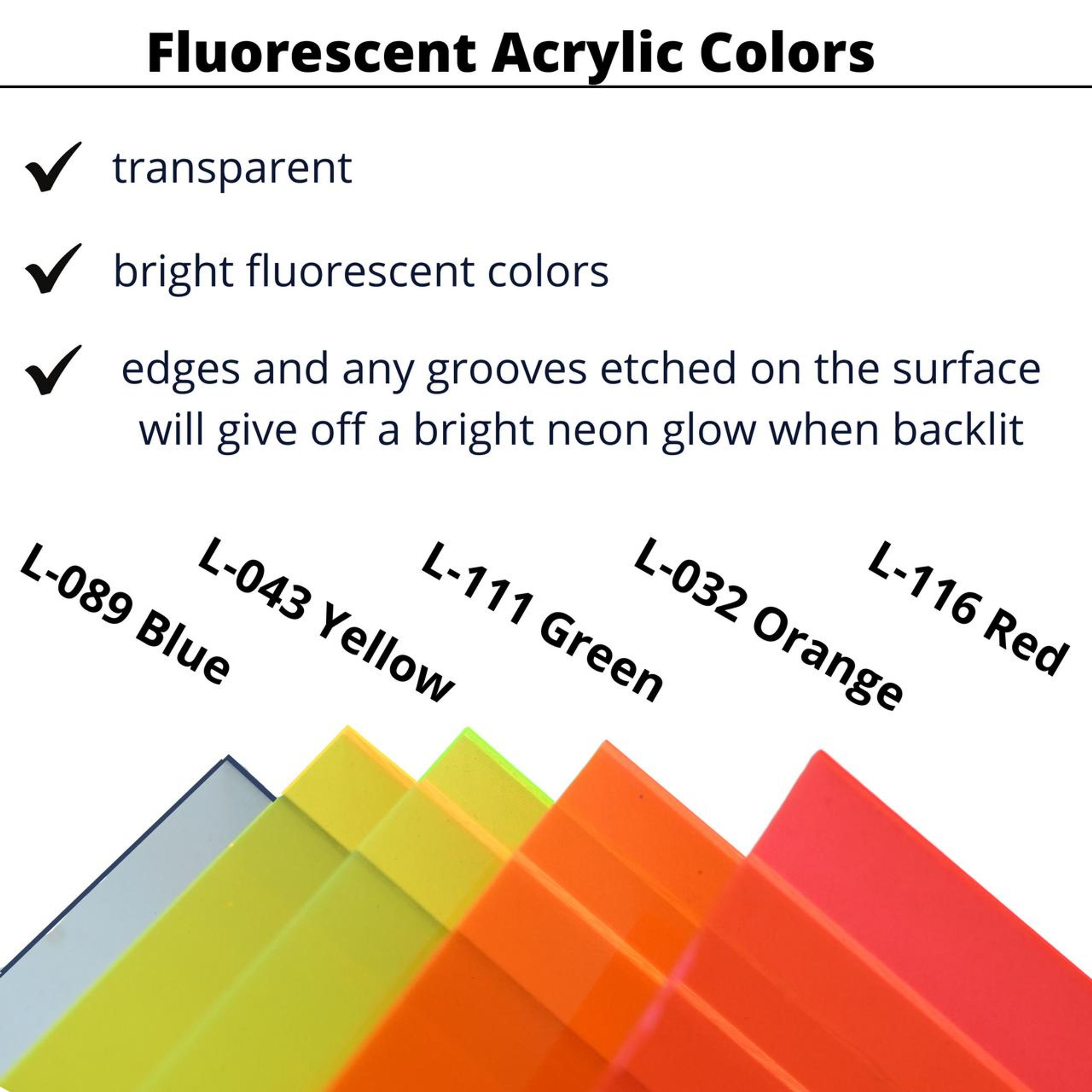 Transparent Fluorescent Colored Acrylic Plexiglass Sheet. BuyPlastic.com