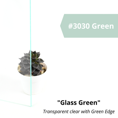 3030 Glass Green, Transparent, 3/16" x 18" x 24"