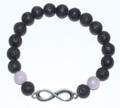 Infinity Lava and Kunzite Bracelet