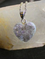 Sterling Amethyst Druzy Heart Necklace