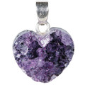 Sterling Amethyst Druzy Heart Necklace