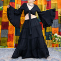  Flowy Tiered Cotton Skirt