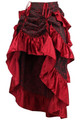 Red Wedding Brocade Hi-Low Skirt