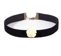 Ivory Velvet Rose Choker