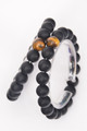 Tiger's Eye and Black Glass Bracelet