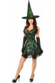 Green satin and lace Witch Hat