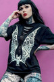 Vampire Lace Wings Boyfriend Fit Tee -Slashed