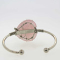  Rose Quartz Heart with Tree of life Cuff Bracelet