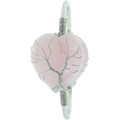  Rose Quartz Heart with Tree of life Cuff Bracelet