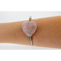 Rose Quartz Heart with Tree of life Cuff Bracelet