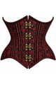  Double Steel Boned Black/Red Brocade Curvy Underbust Corset