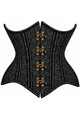 Double Steel Boned Black Brocade Curvy Underbust Corset