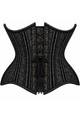 Double Steel Boned Black Brocade Curvy Underbust Corset