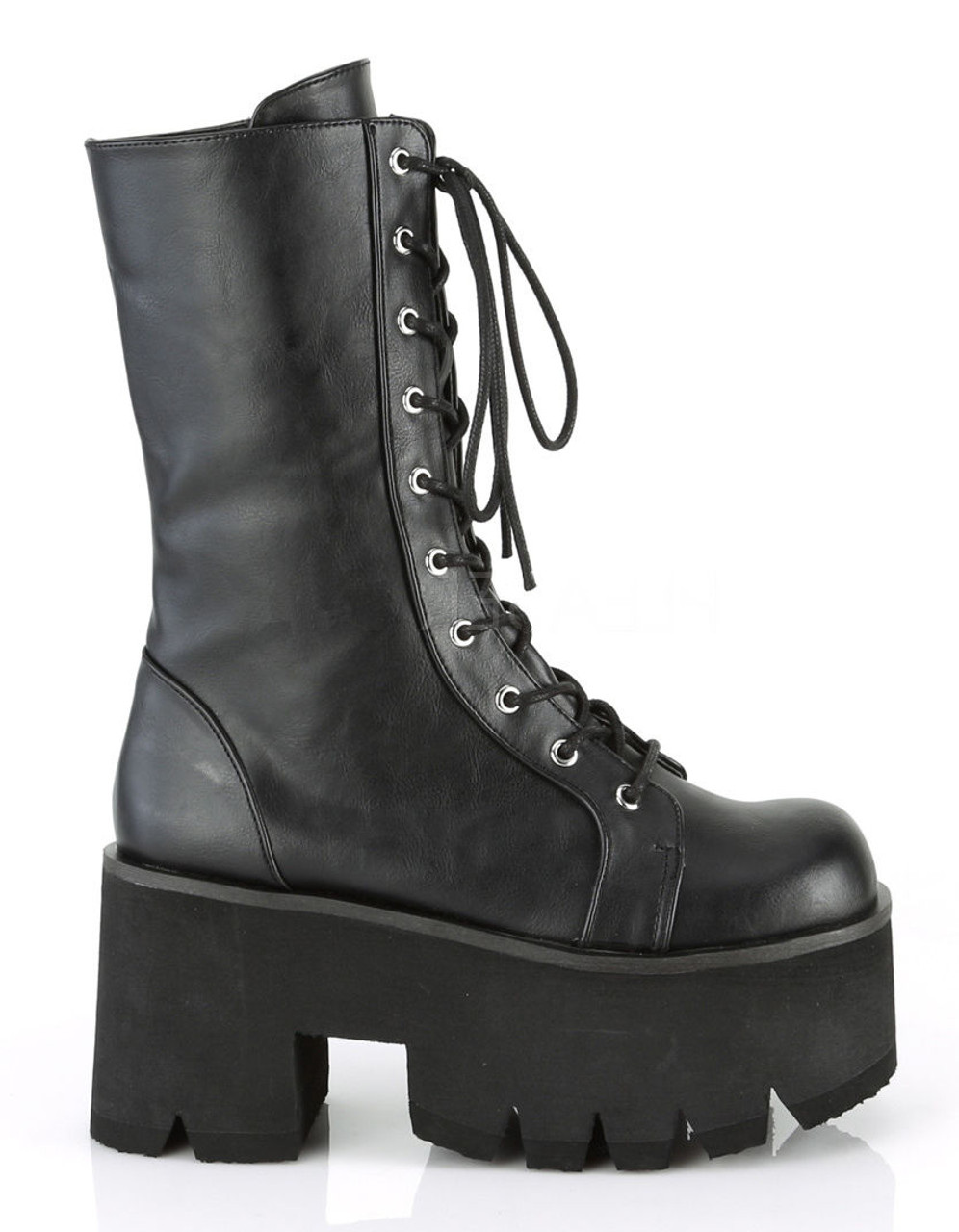 black chunky military boots