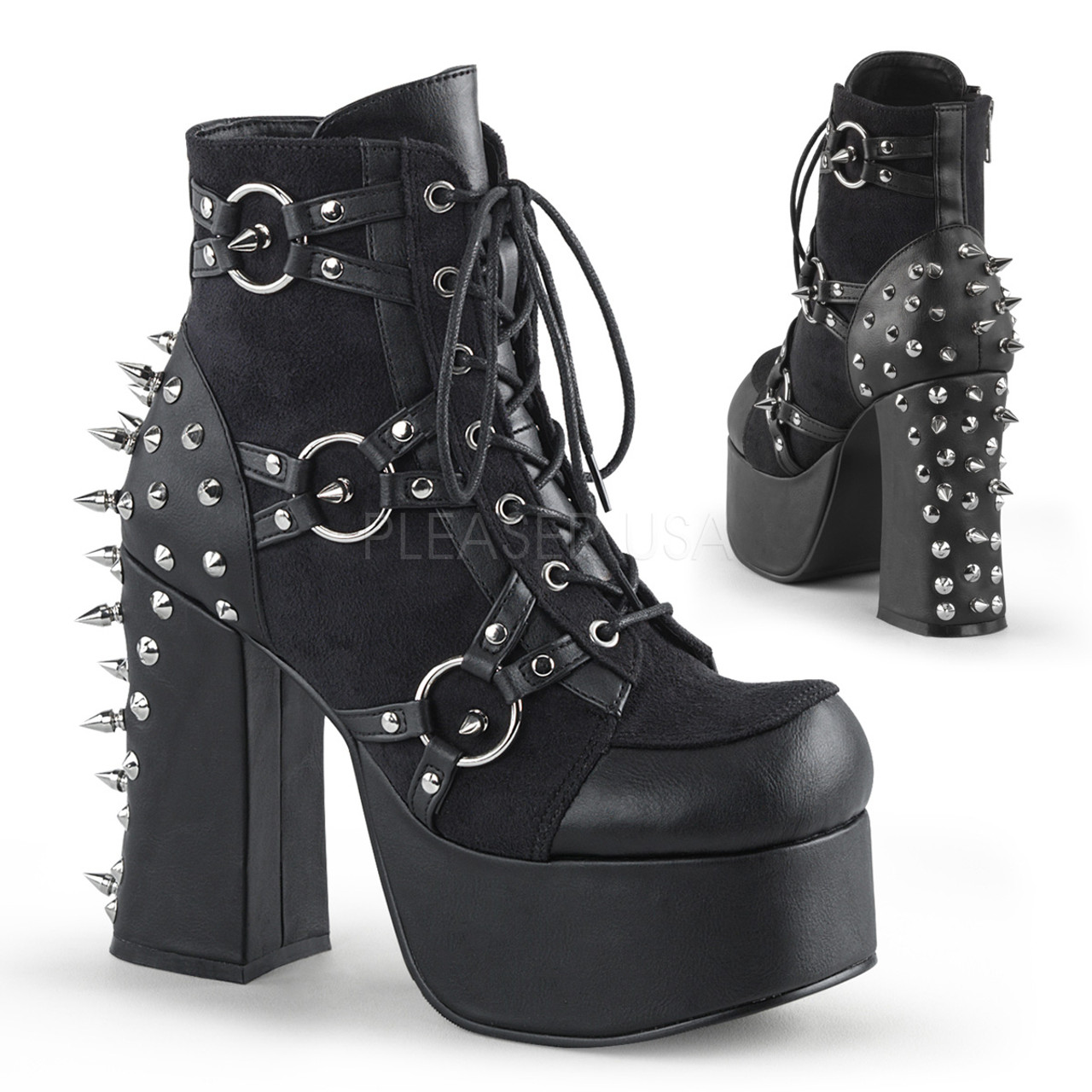 spiked high heel boots