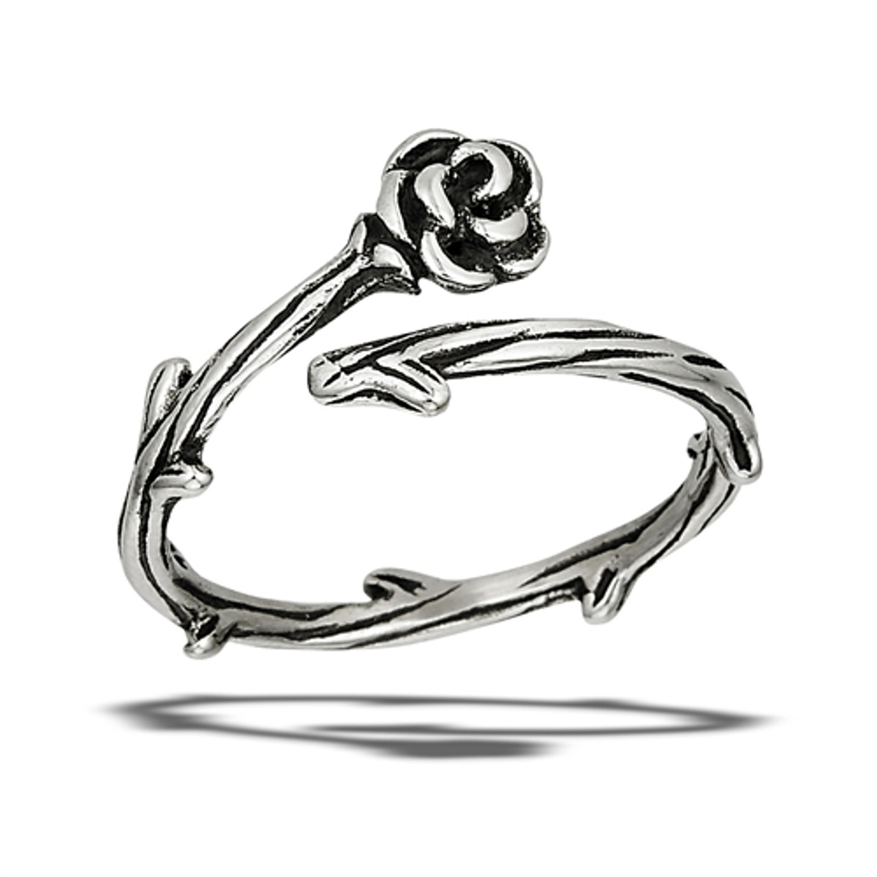 Amazon.com: ZMY Home Female Rose Ring Stainless Steel Flower Jewelry  Statement Rings for Women (6) : Clothing, Shoes & Jewelry