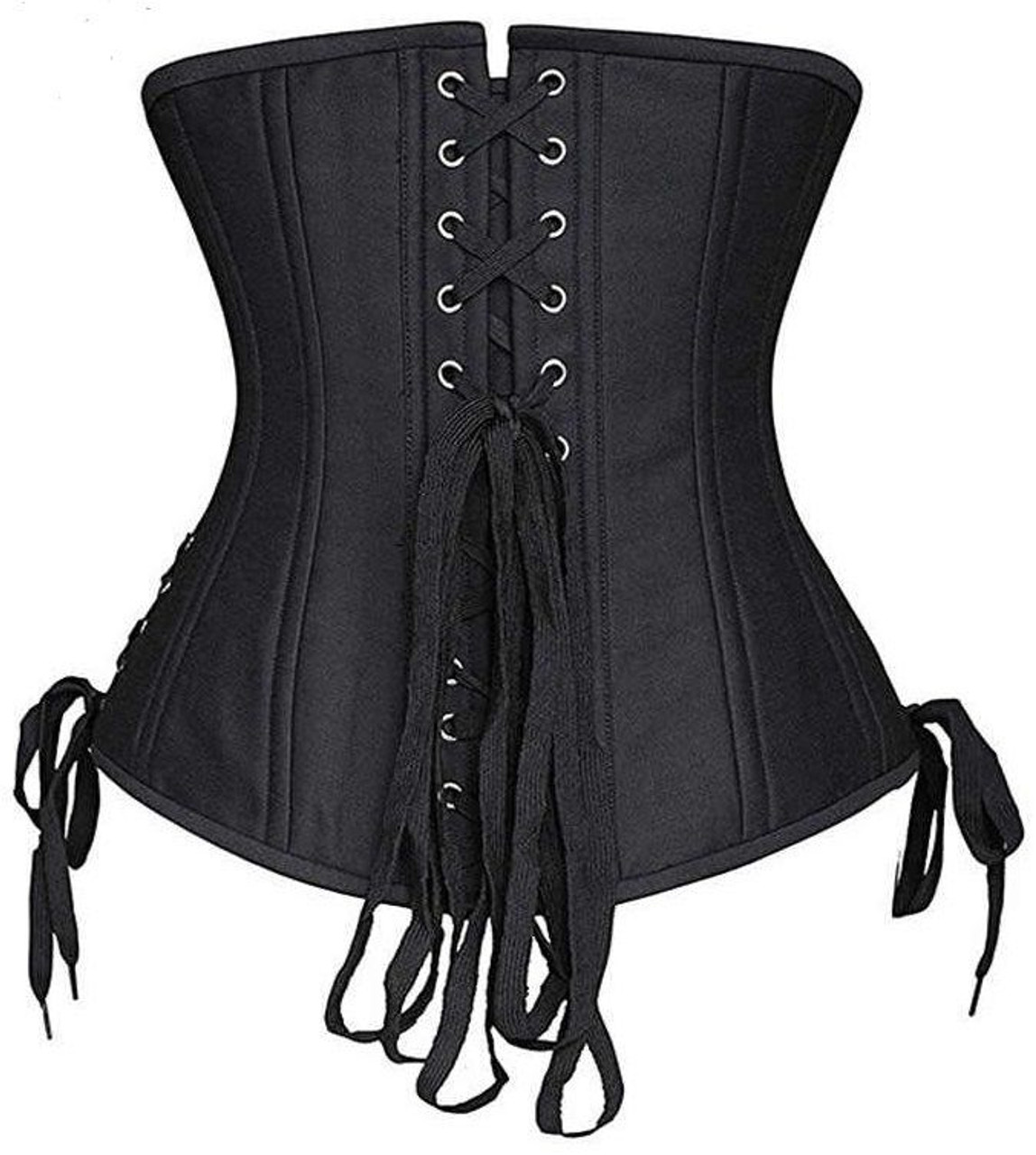 Black Rhinestone Overbust Corset  Steel boned corsets, Black lace