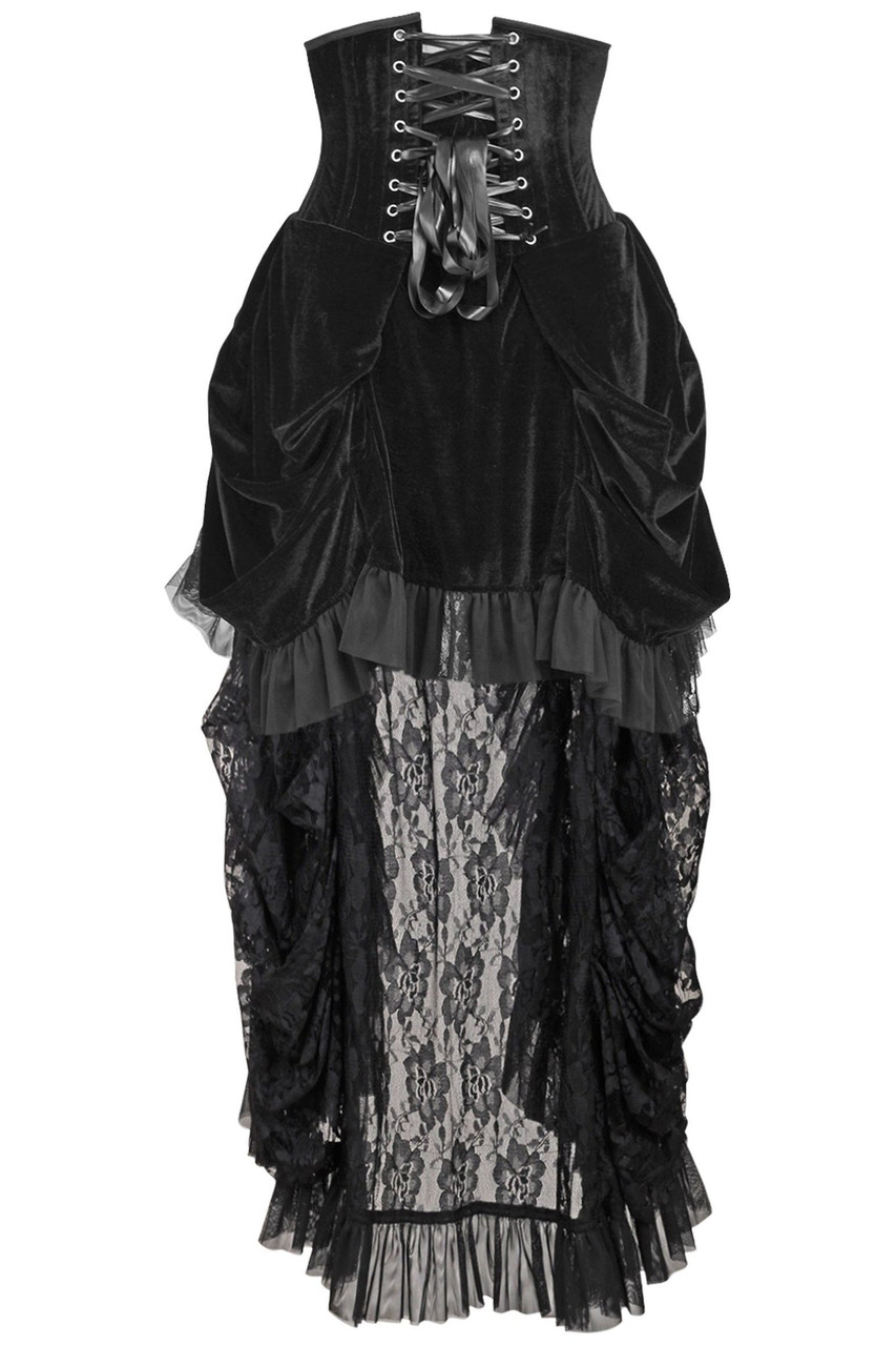 Velvet Victorian Bustle Corset Skirt 