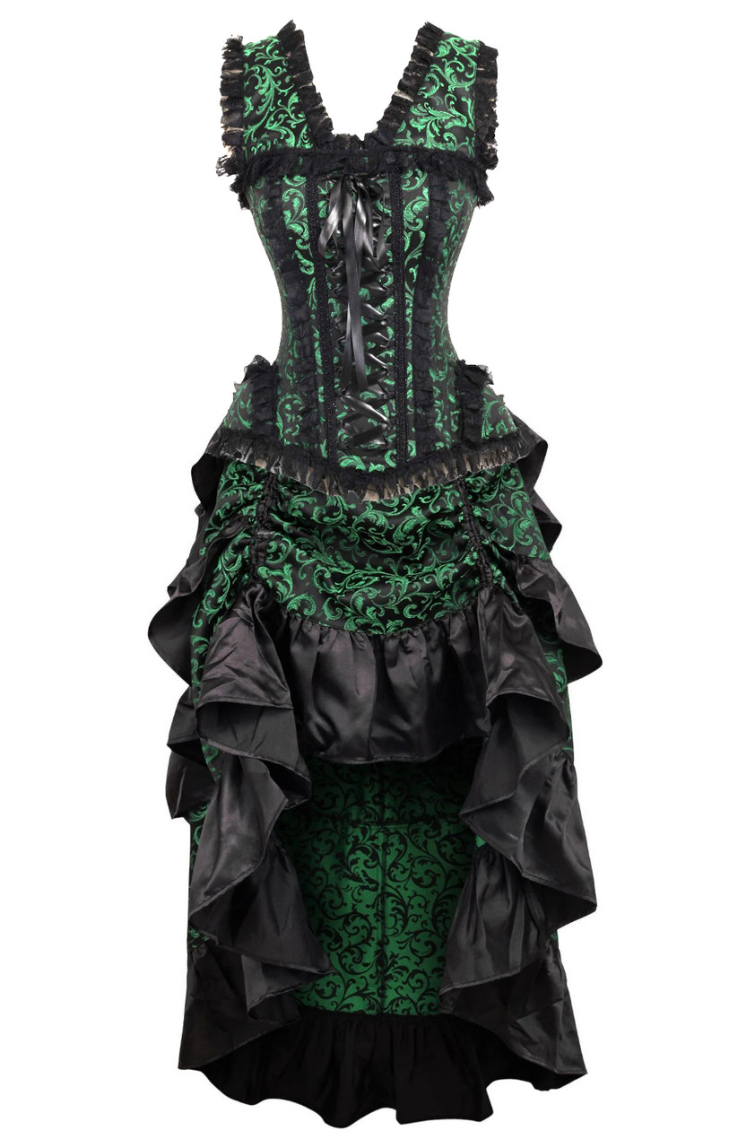 green emerald velvet dress Green Corset Dress