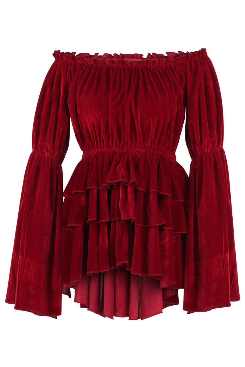 velvet ruffle top