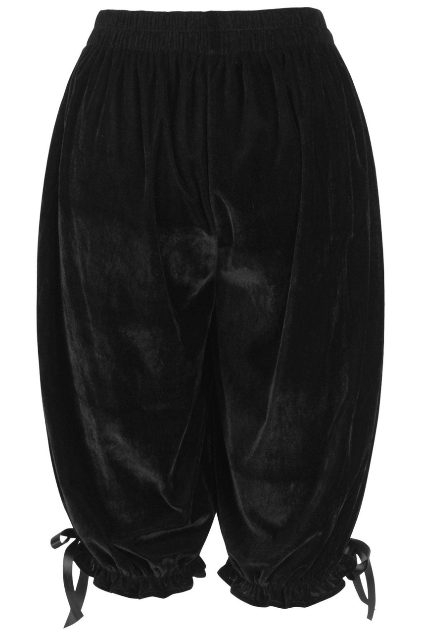 Black Velvet Knee Length Bloomers/Pantaloons - Goodgoth.com