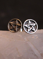 Sterling Pentagram Stud Earrings