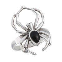 sterling spider ring with onyx