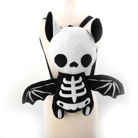 Skeleton Bat Plushie Backpack