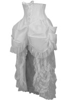 White Wedding  Steel Boned Bustle Corset Skirt