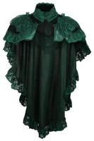 Tapered Hunter Green Velvet & Lace Capelet